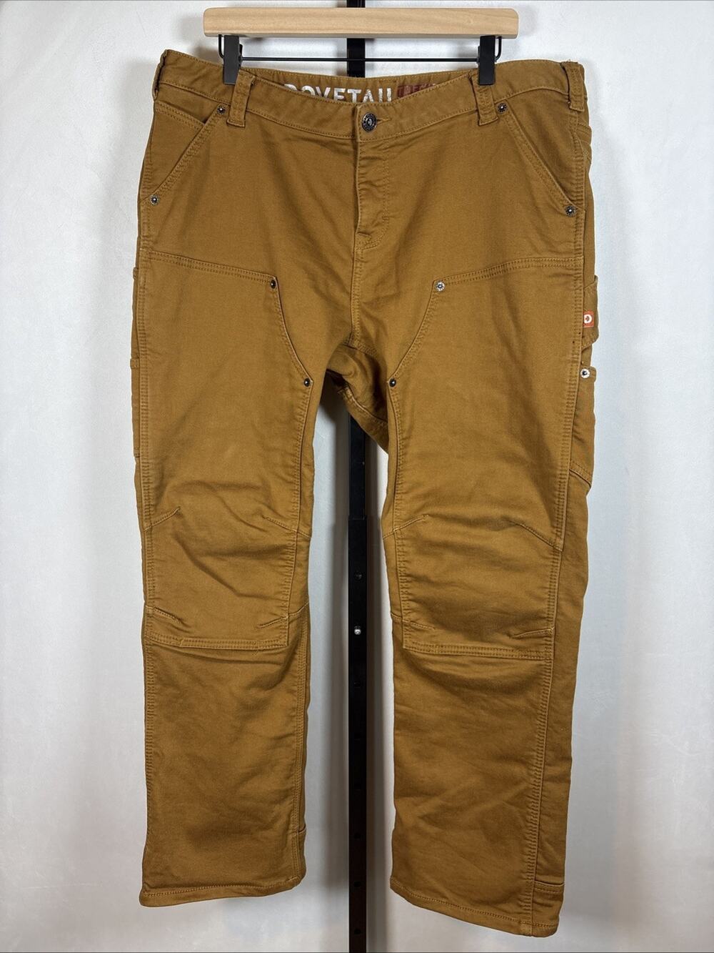 Dovetail Workwear Pants Britt Utility Thermal Denim Women's 18 Brown 30" Inseam